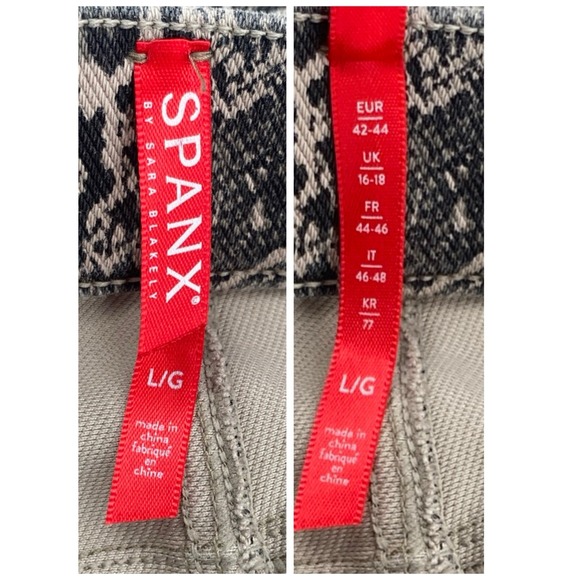 SPANX Leggings  Snake Print Slimming Stretchy Ankle‎ Pants Stretch Women's Large - Picture 9 of 9